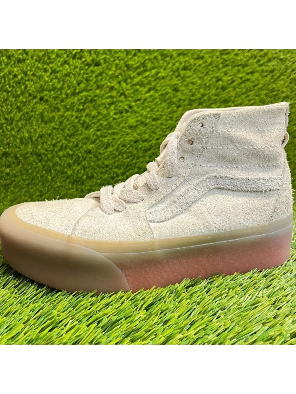 Vans Sk8-Hi Tapered Stackform Womens Size 7 Beige Purple Athletic Shoes Sneakers